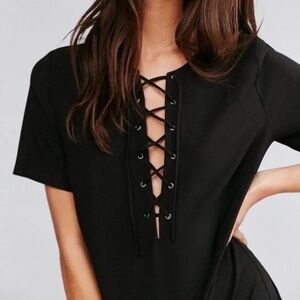 [NWOT] UO Tie-Up Black Mini Dress